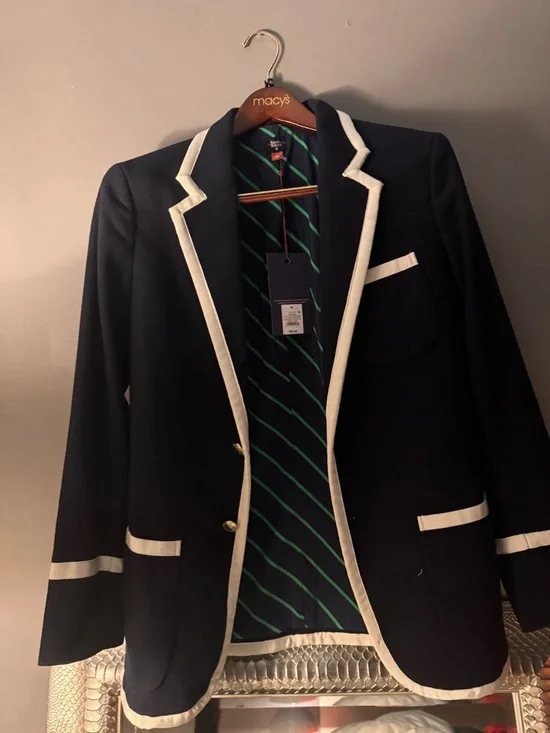 Rowing Blazers Navy Blazer with White Trim - Picture 1 of 4